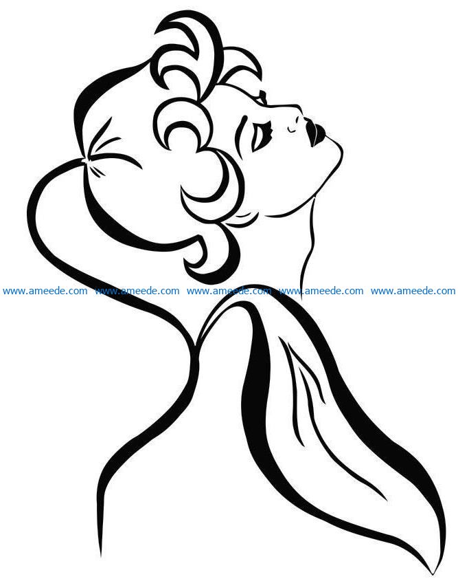 The woman is like a lily file cdr and dxf free vector download for laser engraving machines