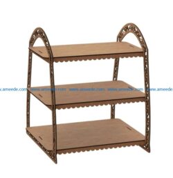 Three tier shelves file cdr and dxf free vector download for Laser cut