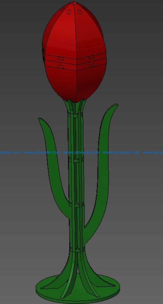 Tulip gift box file cdr and dxf free vector download for Laser cut