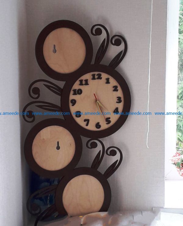 Unique clock file cdr and dxf free vector download for Laser cut