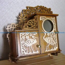 Wall mounted Japanese cabinet file cdr and dxf free vector download for Laser cut CNC