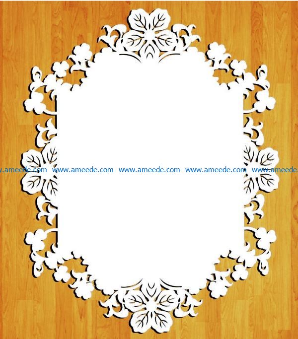 Wedding floral frame file cdr and dxf free vector download for Laser cut