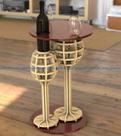 Wine table for two file cdr and dxf free vector download for Laser cut