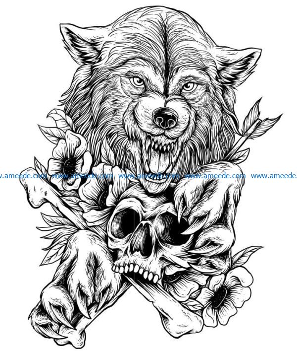 Wolf with brown head file cdr and dxf free vector download for laser engraving machines