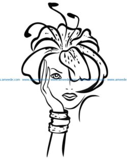 Women look like flowers file cdr and dxf free vector download for laser engraving machines