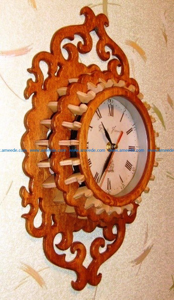 Wooden clock wall file cdr and dxf free vector download for Laser cut
