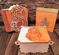 Wooden design box for March 8 file cdr and dxf free vector download for Laser cut