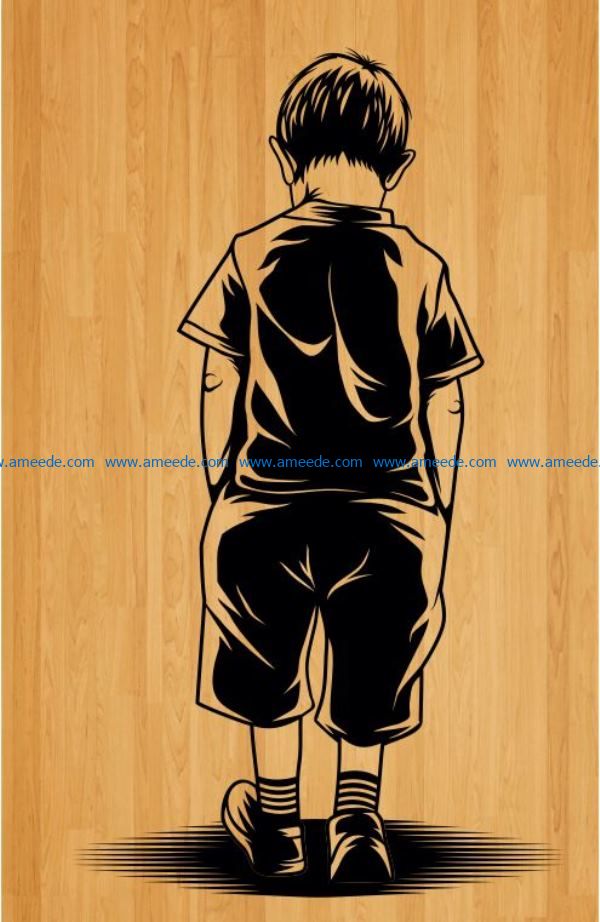 back boy file cdr and dxf free vector download for laser engraving machines