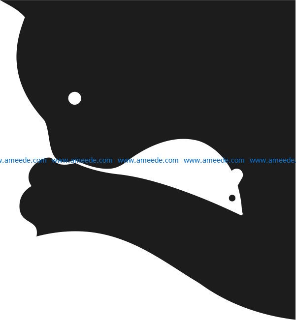 cat and mouse illusion file cdr and dxf free vector download for Laser cut