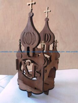 Cathedral Easter eggs tray S0000017 file cdr and dxf free vector download for Laser cut