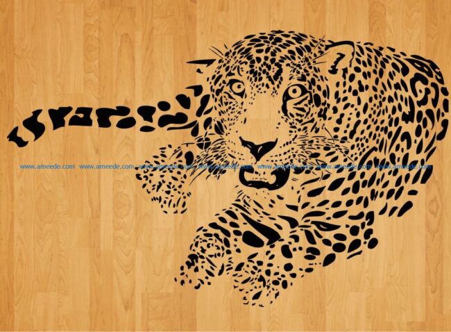 cheetah lies relaxed file cdr and dxf free vector download for laser engraving machines