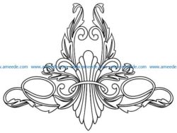 decoration pattern in the center file cdr and dxf free vector download for CNC cut