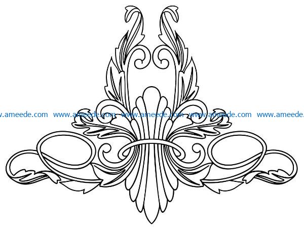 decoration pattern in the center file cdr and dxf free vector download for CNC cut