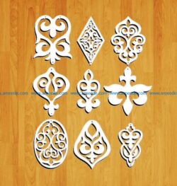 earrings model file cdr and dxf free vector download for Laser cut