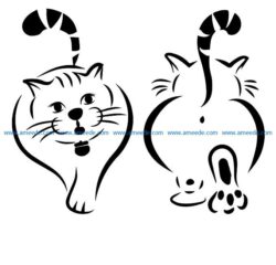 fat cat file cdr and dxf free vector download for laser engraving machines