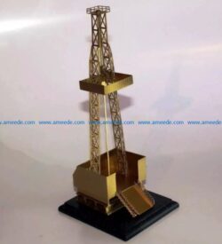 oil rig file cdr and dxf free vector download for Laser cut
