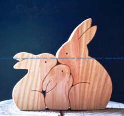 puzzle rabbit file cdr and dxf free vector download for Laser cut