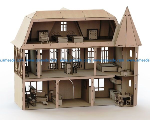 renan model house europe file cdr and dxf free vector download for Laser cut