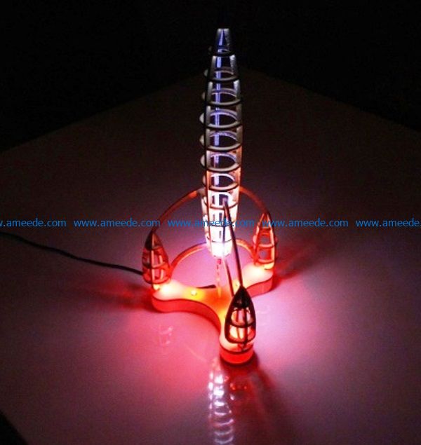 rocket lamp file cdr and dxf free vector download for Laser cut ...