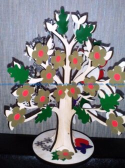 tree seasons file cdr and dxf free vector download for Laser cut