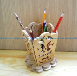 wooden pencil holder file cdr and dxf free vector download for Laser cut