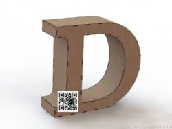 3d letter D file cdr and dxf free vector download for Laser cut