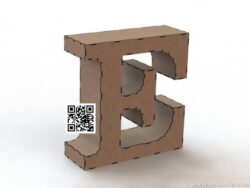 3d letter E file cdr and dxf free vector download for Laser cut