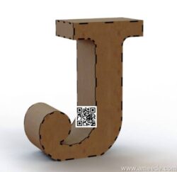 3d letter J file cdr and dxf free vector download for Laser cut