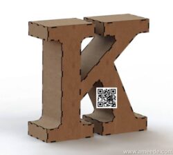 3d letter K file cdr and dxf free vector download for Laser cut