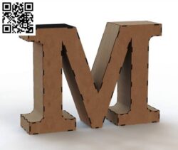 3d letter M file cdr and dxf free vector download for Laser cut