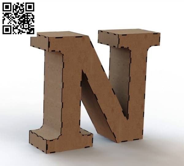 3d letter N file cdr and dxf free vector download for Laser cut