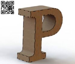 3d letter P file cdr and dxf free vector download for Laser cut