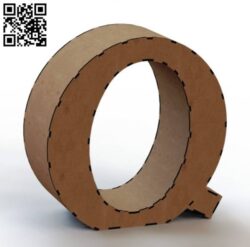 3d letter Q file cdr and dxf free vector download for Laser cut
