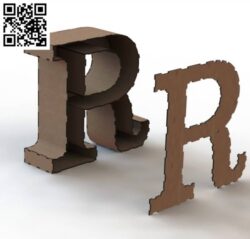 3d letter R file cdr and dxf free vector download for Laser cut