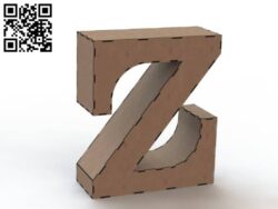 3d letter Z file cdr and dxf free vector download for Laser cut