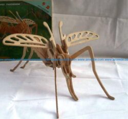 3d puzzle mosquito file cdr and dxf free vector download for Laser cut