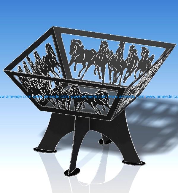 BBQ Grill Horse file cdr and dxf free vector download for Laser cut Plasma