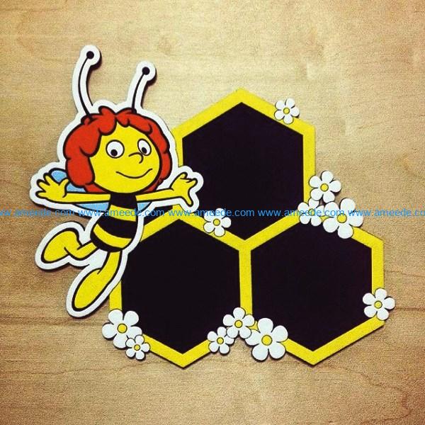 Bee photo frame file cdr and dxf free vector download for Laser cut
