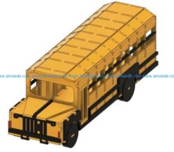 Bus file cdr and dxf free vector download for Laser cut
