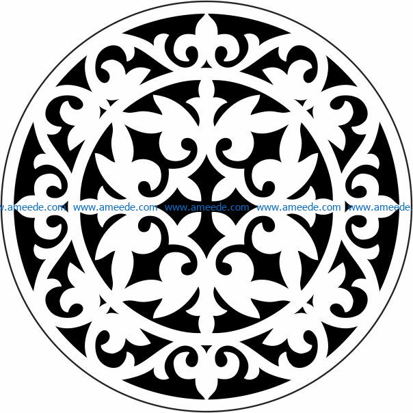 Decorative motifs circle E0009722 file cdr and dxf free vector download for Laser cut