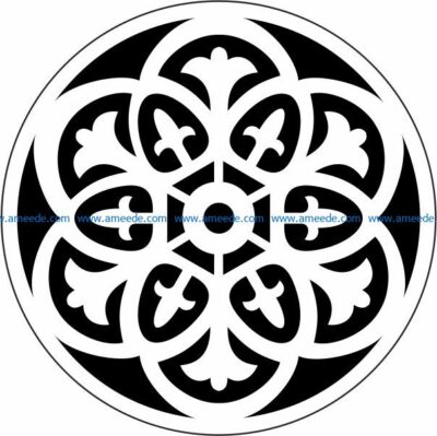 Decorative motifs circle E0009723 file cdr and dxf free vector download for Laser cut