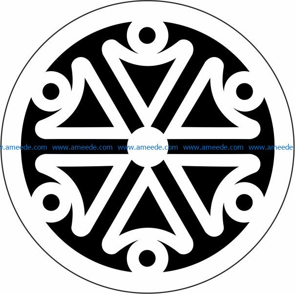 Decorative motifs circle E0009724 file cdr and dxf free vector download for Laser cut