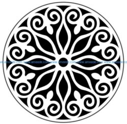 Decorative motifs circle E0009824 file cdr and dxf free vector download for Laser cut