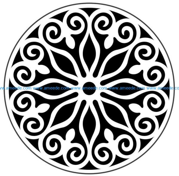 Decorative motifs circle E0009824 file cdr and dxf free vector download for Laser cut