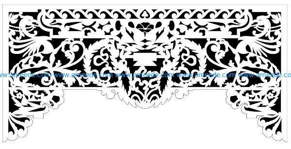 Decorative pattern E0009860 file cdr and dxf free vector download for Laser cut CNC