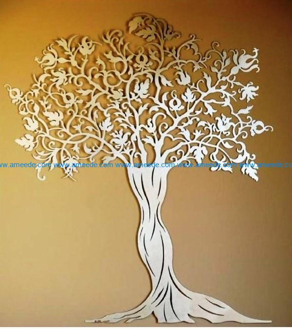 Decorative tree file cdr and dxf free vector download for Laser cut ...