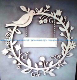 Decorative wreath file cdr and dxf free vector download for Laser cut