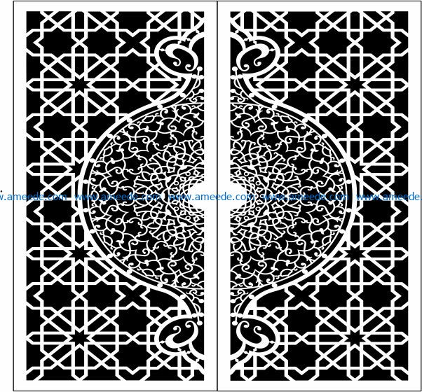 Design pattern door E0009729 file cdr and dxf free vector download for Laser cut CNC