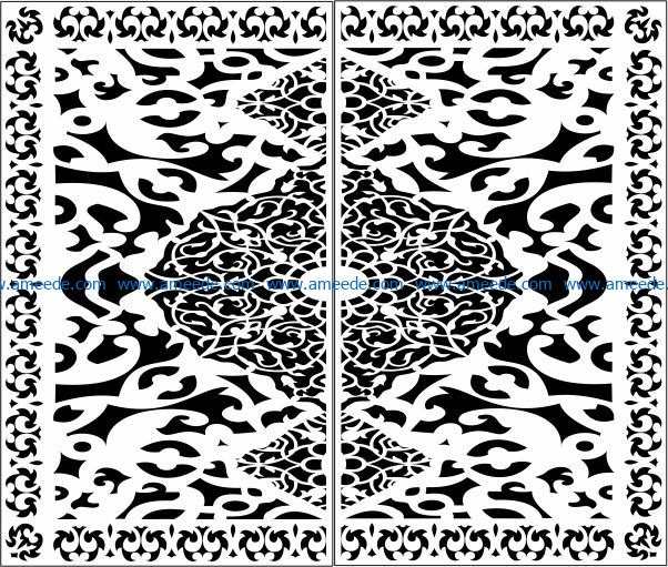 Design pattern door E0009749 file cdr and dxf free vector download for Laser cut CNC