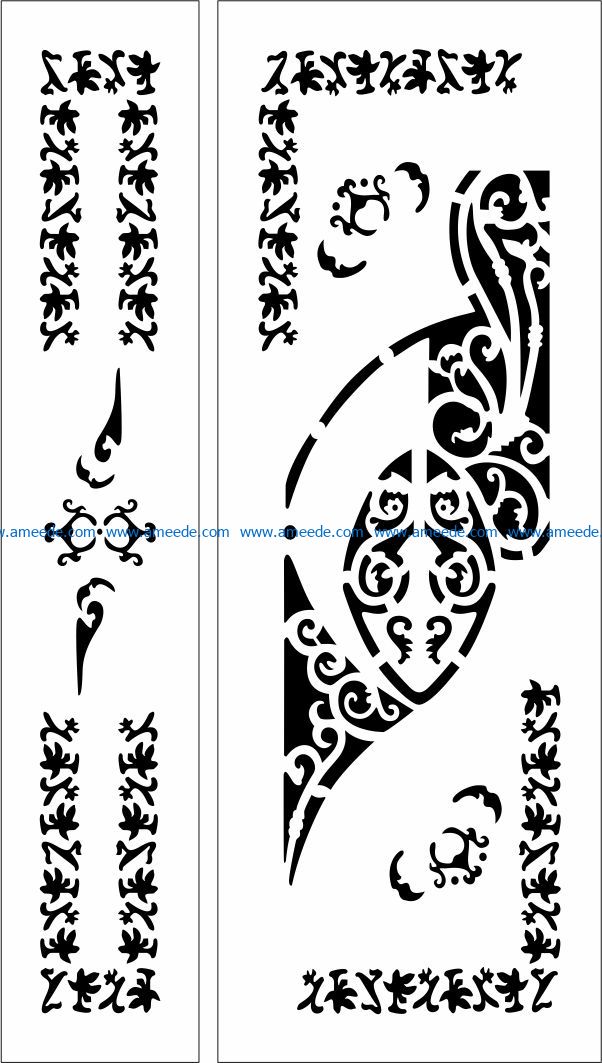 Design pattern door E0009754 file cdr and dxf free vector download for Laser cut CNC